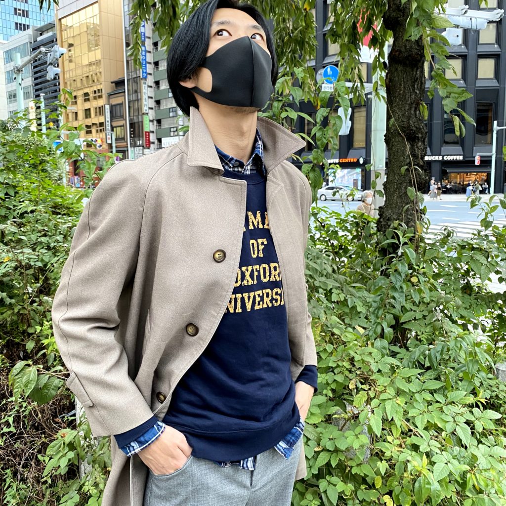 古着, コーディネート, カジュアルダウン, 着こなし, リユース, ステンカラーコート, furugist