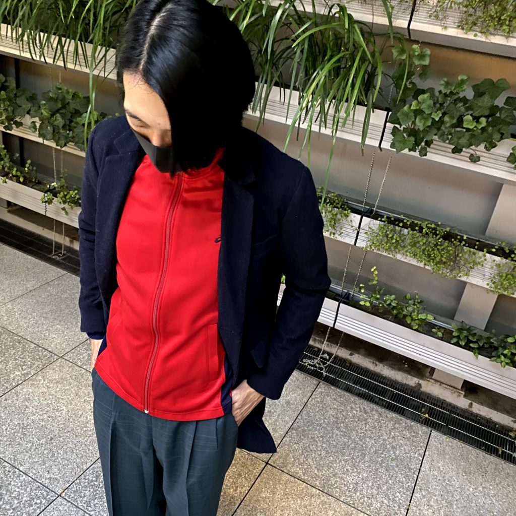 古着, コーディネート, 着こなし, リユース, furugist, フルギスト, FGT, チェスターコート, ジャージ, スポーツミックス