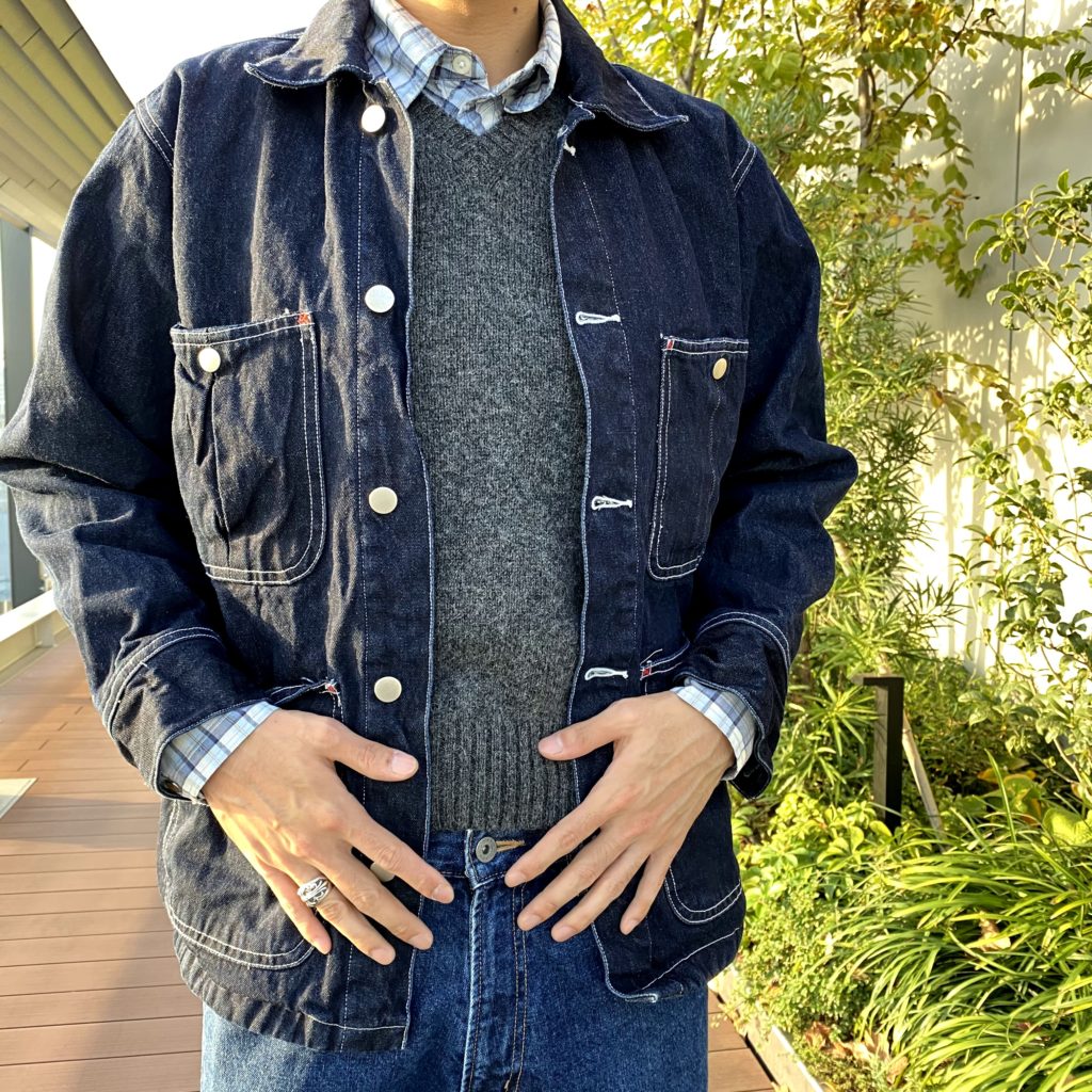 古着, コーディネート, 着こなし, リユース, furugist, フルギスト, FGT, カバーオール, デニムオンデニム