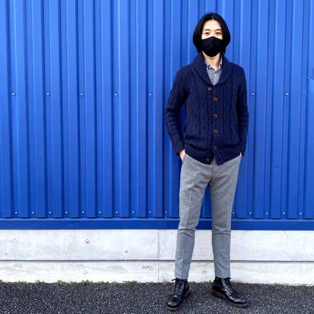 古着, コーディネート, 着こなし, リユース, furugist, フルギスト, FGT, アランニットコーデ, ショールカラーカーディガンコーデ, キレカジコーデ