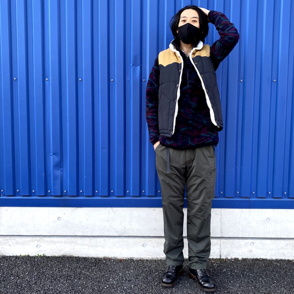 古着, コーディネート, 着こなし, リユース, furugist, フルギスト, FGT, ハーフジップフリース, ダウンベストコーデ