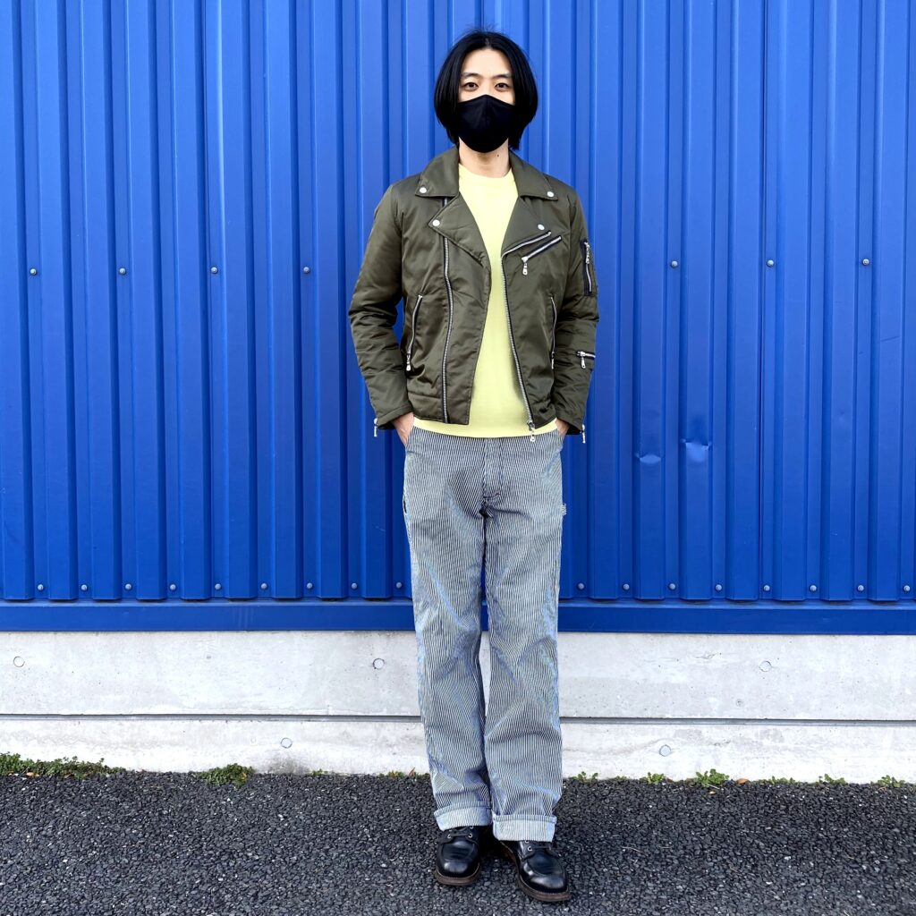 古着, コーディネート, 着こなし, リユース, furugist, フルギスト, FGT, ヒッコリー, ライダースコーデ